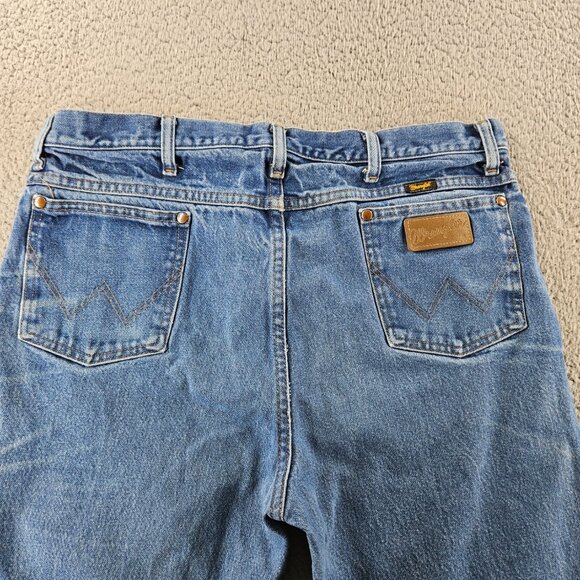 Wrangler Jeans Mens 38x34 Blue 936 Slim Fit Straight Leg Cowboy Cut Western - Picture 14 of 16